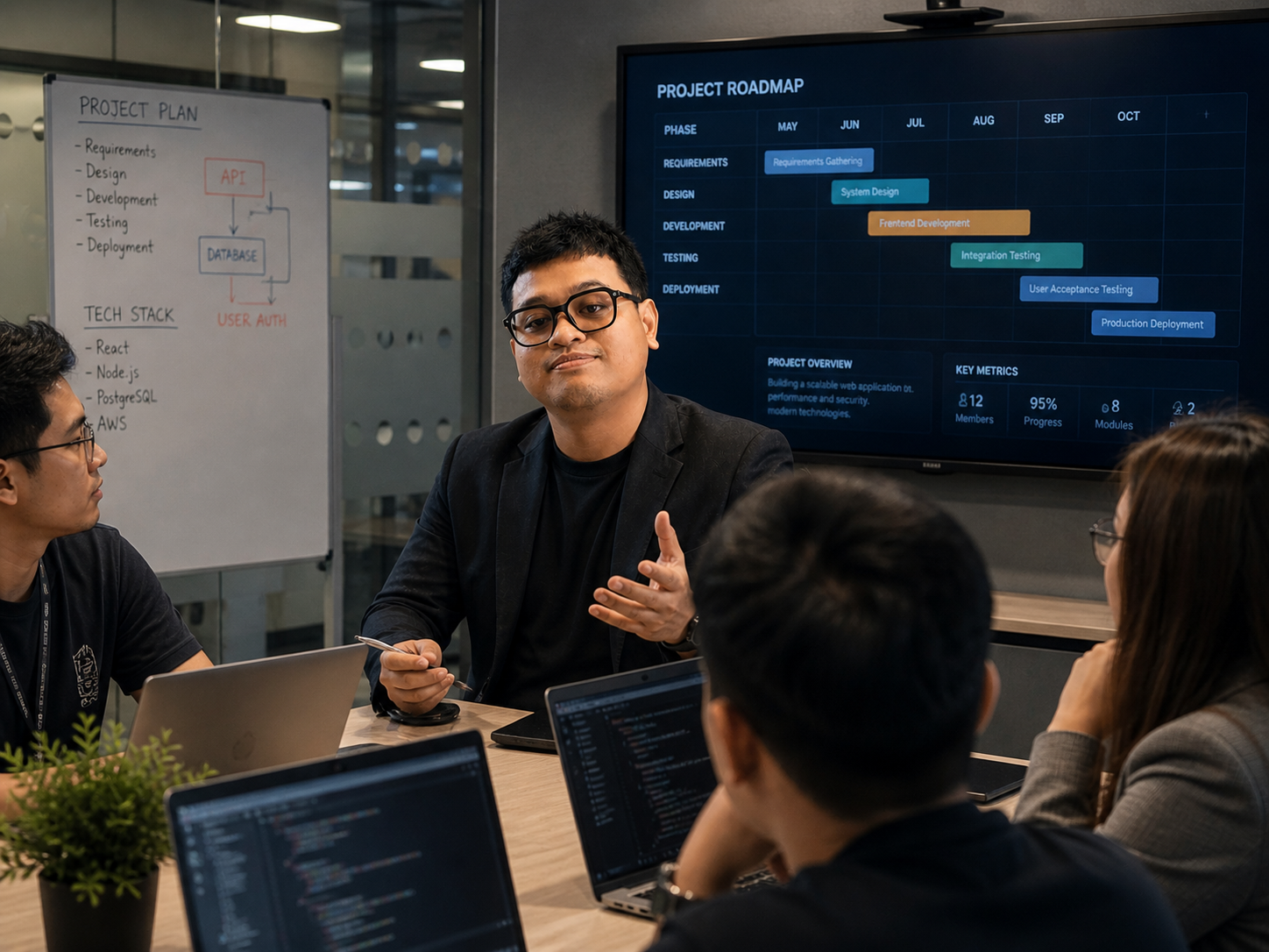 Ilustrasi konsultasi proyek dengan Berlian Tech